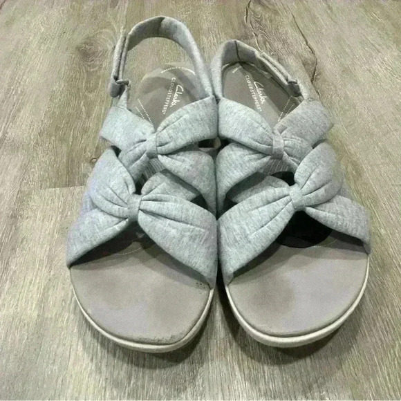 Clarks Cloudstepper Arla Light Grey Back Strap Meg Sandals Women’s Size 11 - Picture 2 of 6